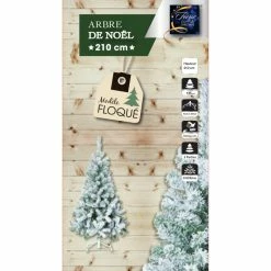 Sapin De Noël 210 Cm Vert Floqué Blanc -Demeyers Magasin sapin de noel vert 210 cm floque blanc 1