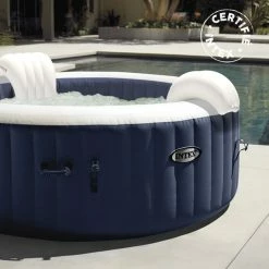 Spa Gonflable 4 Places Bulles Et Leds Blue Navy Intex -Demeyers Magasin spa gonflable blue navy 4 places intex 6