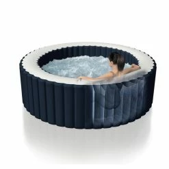 Spa Gonflable 6 Places Bulles Et Leds Blue Navy Intex -Demeyers Magasin spa gonflable bulles et leds 6 places blue navy intex 9