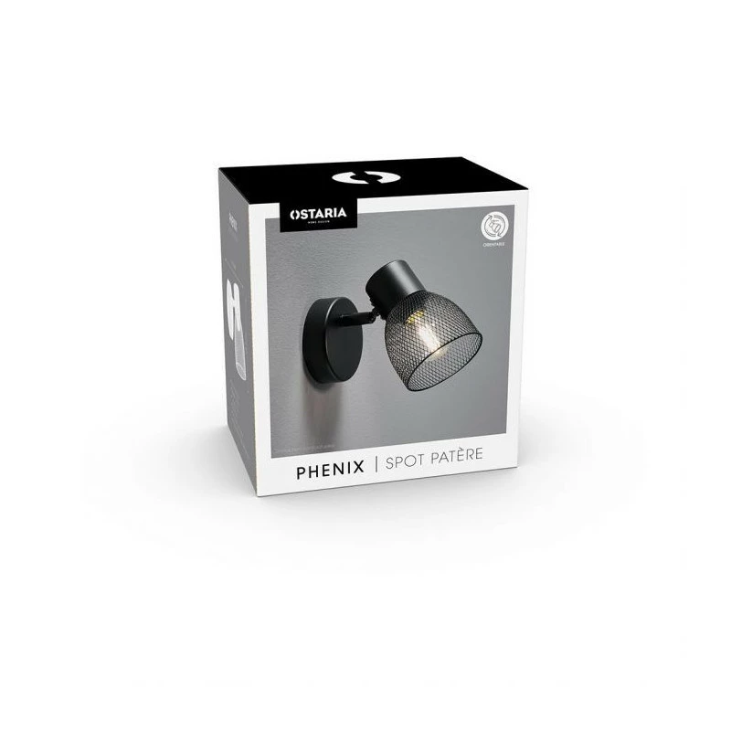 Spot Phenix En Métal Grillage Noir Ostaria 4 Spot Phenix En Métal Grillage Noir Ostaria – Image 2