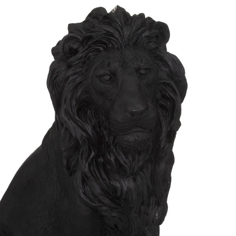 Statue De Lion Résine Noire H52 Atmosphera 4 Statue De Lion Résine Noire H52 Atmosphera – Image 2