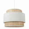 Suspension 3 Abat-jours Cannage Et Tissu Blanc Ostaria -Demeyers Magasin suspension 3 abat jours cannage et tissu blanc ostaria
