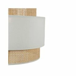 Suspension 3 Abat-jours Cannage Et Tissu Blanc Ostaria -Demeyers Magasin suspension 3 abat jours cannage et tissu blanc ostaria 4