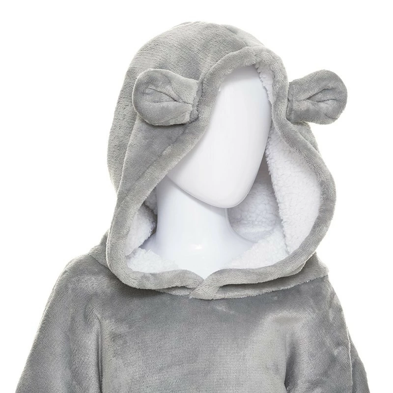 Sweat Plaid à Capuche Ours Gris Enfant Atmosphera 5 Sweat Plaid à Capuche Ours Gris Enfant Atmosphera – Image 3
