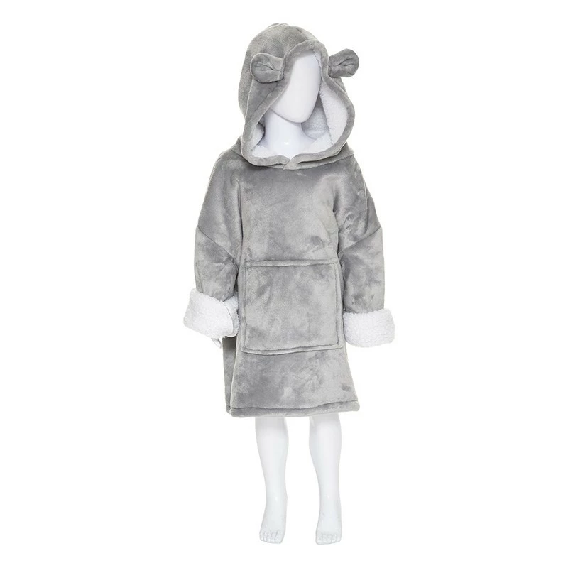 Sweat Plaid à Capuche Ours Gris Enfant Atmosphera 3 Sweat Plaid à Capuche Ours Gris Enfant Atmosphera