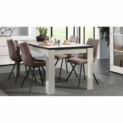 Table à Manger 160 Cm Chêne Blanchi Elba -Demeyers Magasin table a manger 160 cm chene blanchi elba 3