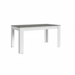 Table à Manger 160cm Blanc Et Gris Béton Gent