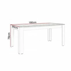 Table à Manger 180cm Blanc Et Gris Béton Gent -Demeyers Magasin table a manger 180cm blanc et gris beton gent 2