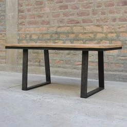 Table à Manger Bois Et Pieds Métal En U -Demeyers Magasin table a manger bois et pieds metal en u 3