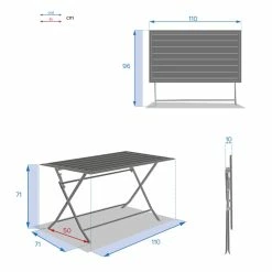 Table Alu Pliante Azua 4 Places Graphite Hespéride 11 Table Alu Pliante Azua 4 Places Graphite Hespéride -Demeyers Magasin table aluminium azua 4 places graphite hesperide 4