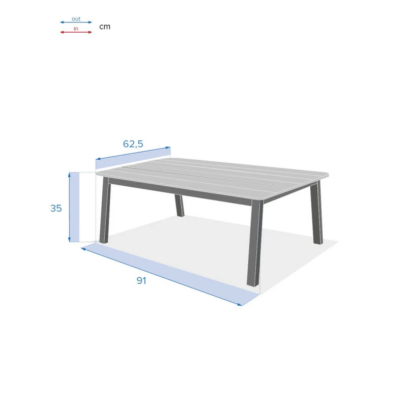 Table Basse Extérieure Oriengo Blanc Hespéride 6 Table Basse Extérieure Oriengo Blanc Hespéride – Image 4