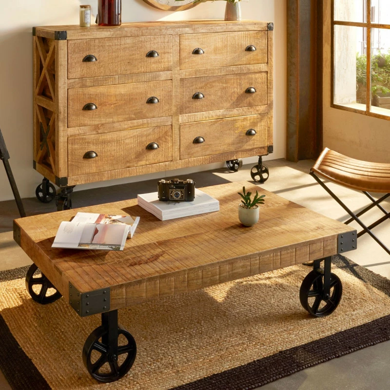 Table Basse Silas Bois Massif Atmosphera 4 Table Basse Silas Bois Massif Atmosphera – Image 2