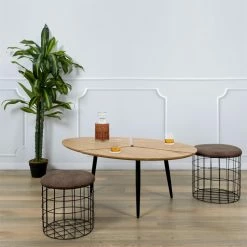 Table Basse Ovale Miller Pieds Métal -Demeyers Magasin table basse ovale miller pieds metal 2