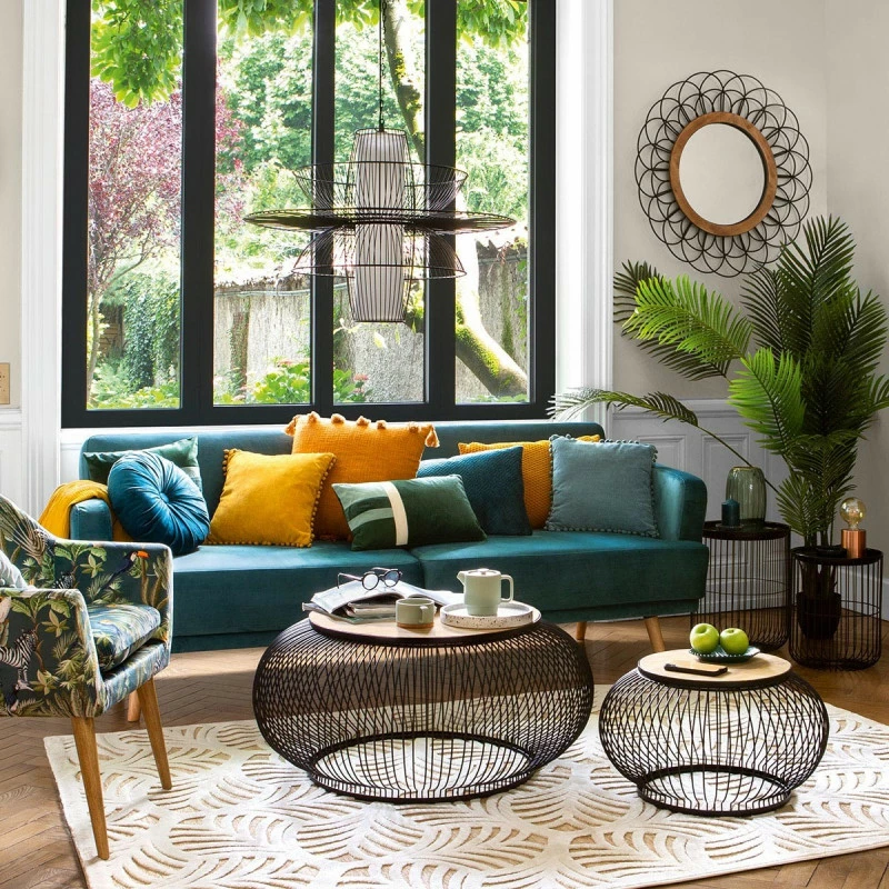 Table Basse X2 Métal Et Bois De Manguier Esther Atmosphera 4 Table Basse X2 Métal Et Bois De Manguier Esther Atmosphera – Image 2