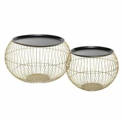 Table Basse X2 Métal Doré Alya Atmosphera