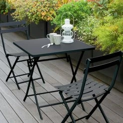 Table Carrée Pliante Greensboro 2p Graphite Hespéride -Demeyers Magasin table carree greensboro graphite 2