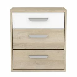 Demeyere Table De Chevet 3 Tiroirs Naturel Et Blanc Santorini -Demeyers Magasin table de chevet 3 tiroirs naturel et blanc santorini 3