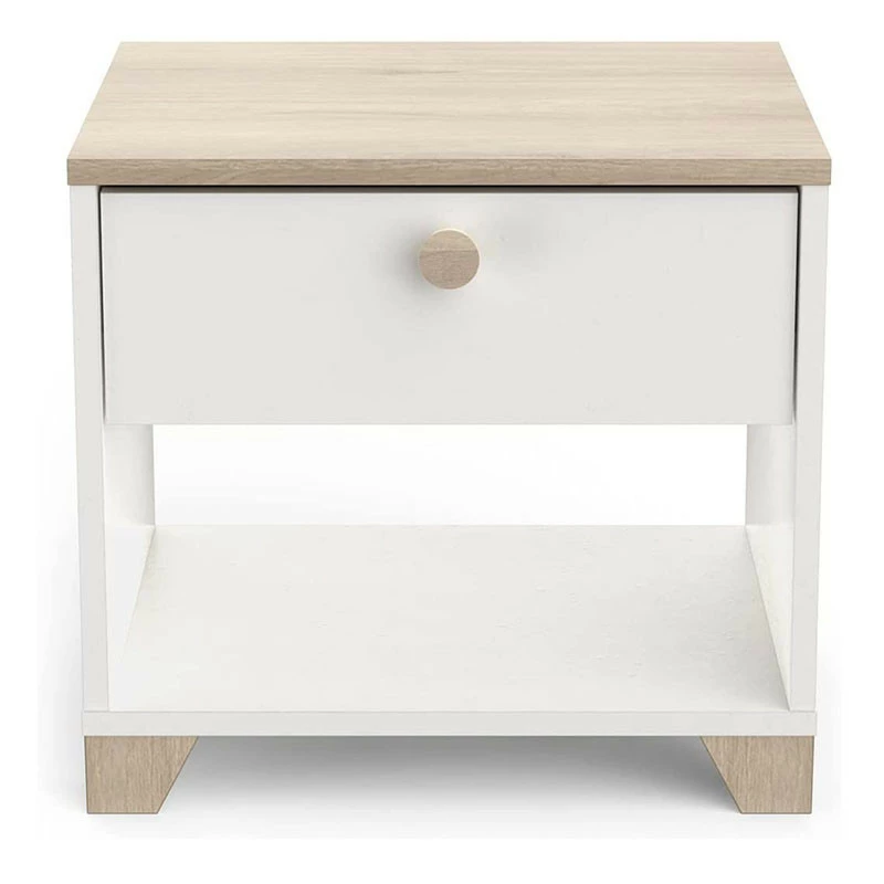 Demeyere Table De Chevet Izzy 1 Tiroir Blanc Et Bois 5 Demeyere Table De Chevet Izzy 1 Tiroir Blanc Et Bois – Image 3