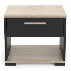 Demeyere Table De Chevet Izzy 1 Tiroir Noir Et Bois -Demeyers Magasin table de chevet izzy 1 tiroir noir et bois 3