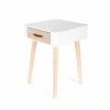 Table De Chevet Pieds Bois 1 Tiroir Blanc -Demeyers Magasin table de chevet pieds bois 1 tiroir blanc