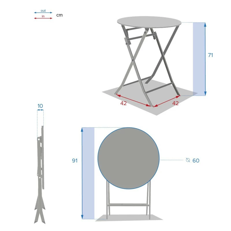 Table Ronde Pliante Greensboro 2p Graphite Hespéride 8 Table Ronde Pliante Greensboro 2p Graphite Hespéride – Image 6