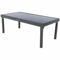 Table Rectangulaire Ext. Verre Piazza 12 P. Graphite Hespéride -Demeyers Magasin table piazza extensible 12 personnes hesperide anthracite graphite 2