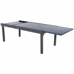 Table Rectangulaire Ext. Verre Piazza 12 P. Graphite Hespéride -Demeyers Magasin table piazza extensible 12 personnes hesperide anthracite graphite 3
