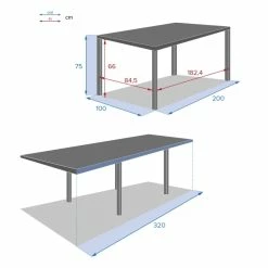 Table Rectangulaire Ext. Verre Piazza 12 P. Graphite Hespéride -Demeyers Magasin table piazza extensible 12 personnes hesperide anthracite graphite 5