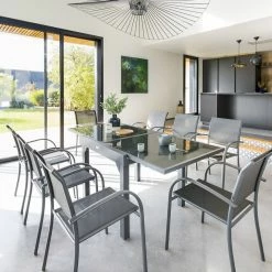 Table Piazza Extensible 8 Personnes Anthracite/graphite