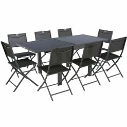 Table Rectangulaire Extensible Piazza 8 P. Graphite Hespéride -Demeyers Magasin table rectangulaire extensible piazza 8 personnes graphite hesperide 4