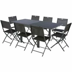 Table Rectangulaire Extensible Piazza 8 P. Graphite Hespéride -Demeyers Magasin table rectangulaire extensible piazza 8 personnes graphite hesperide 5