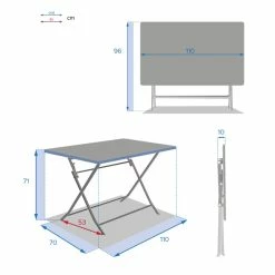 Table Rectangulaire Pliante Greensboro 4p Graphite Hespéride -Demeyers Magasin table rectangulaire greensboro 110x70cm graphite hesperide 5