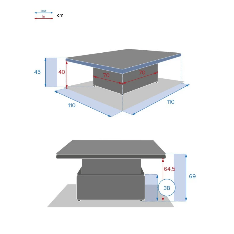 Table Relevable Moorea Savana Hespéride 6 Table Relevable Moorea Savana Hespéride – Image 4