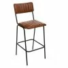 Tabouret De Bar En Cuir Marron Dario Atmosphera -Demeyers Magasin tabouret bar cuir marron dario atmosphera