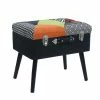 Tabouret Coffre Valise Patchwork Sur Pieds -Demeyers Magasin tabouret coffre valise patchwork sur pieds