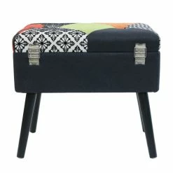 Tabouret Coffre Valise Patchwork Sur Pieds -Demeyers Magasin tabouret coffre valise patchwork sur pieds 4