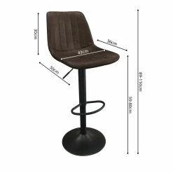 Tabouret De Bar Barcelona PU Brun Foncé -Demeyers Magasin tabouret de bar barcelona pu brun fonce 3