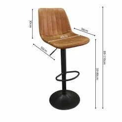 Tabouret De Bar Barcelona PU Cognac -Demeyers Magasin tabouret de bar barcelona pu cognac 3