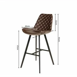 Tabouret De Bar Bas Alicante PU Brun Foncé -Demeyers Magasin tabouret de bar bas alicante pu brun fonce 3