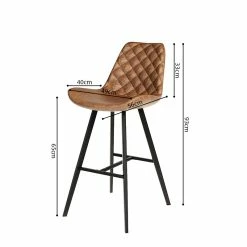 Tabouret De Bar Bas Alicante PU Cognac -Demeyers Magasin tabouret de bar bas alicante pu cognac 3