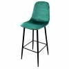 Tabouret De Bar En Velours Vert Pieds Métal Inoui -Demeyers Magasin tabouret de bar en velours vert pieds metal inou