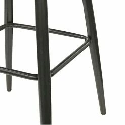 Tabouret De Bar Gris Pieds Métal Noir -Demeyers Magasin tabouret de bar gris pieds metal noir 1 1