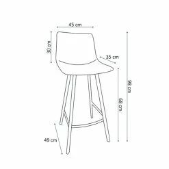 Tabouret De Bar Ozan PU Gris -Demeyers Magasin tabouret de bar ozan pu gris 2