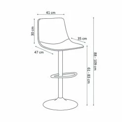 Tabouret De Bar Réglable Trevi PU Cognac -Demeyers Magasin tabouret de bar reglable trevi pu cognac 4