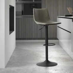 Tabouret De Bar Réglable Trevi PU Gris -Demeyers Magasin tabouret de bar reglable trevi pu gris 1 2