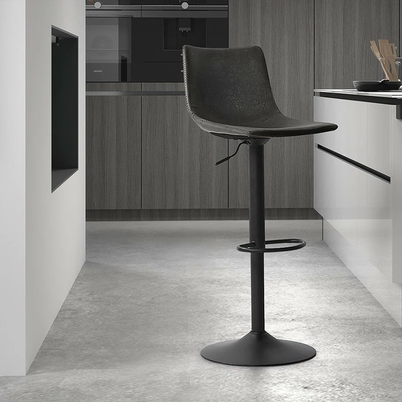 Tabouret De Bar Réglable Trevi PU Noir 4 Tabouret De Bar Réglable Trevi PU Noir – Image 2