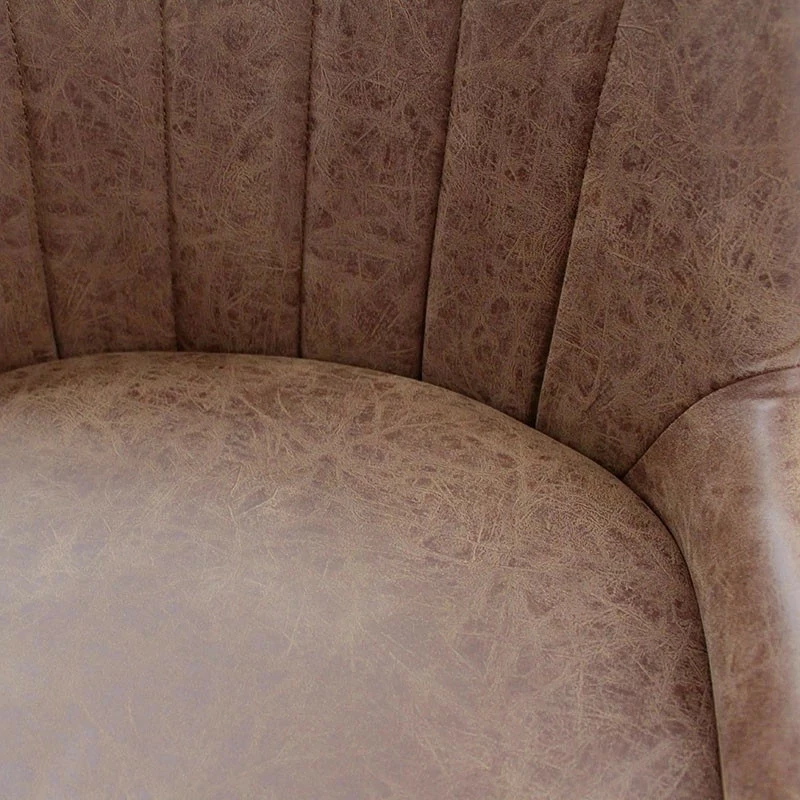 Tabouret De Bar Simili Portland Marron Pieds Métal 4 Tabouret De Bar Simili Portland Marron Pieds Métal – Image 2