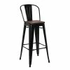 Tabouret De Bar Oscar Orme Antique Et Noir -Demeyers Magasin tabouret de bar victoria orme antique et noir