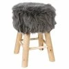 Tabouret Fourrure Gris Atmosphera -Demeyers Magasin tabouret fourrure gris atmosphera
