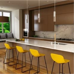 Tabouret Haut Cholo Tissu Jaune -Demeyers Magasin tabouret haut cholo tissu jaune 3